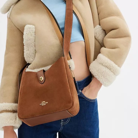 NWT COACH Hadley Convertible Crossbody Bag In Suede - Picture 7 of 9